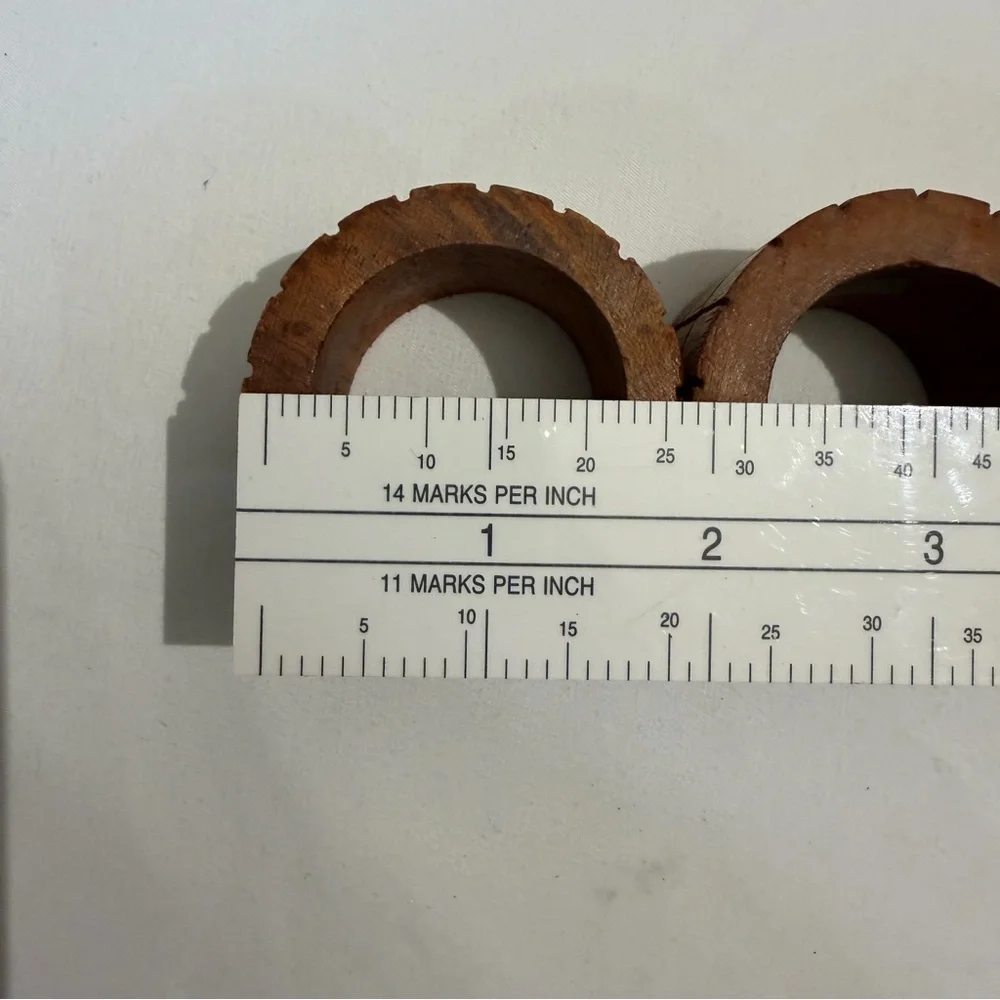 Vintage MCM Wood Napkin Rings 5 Mod Rustic Farmhouse Classic Home‎ Decor